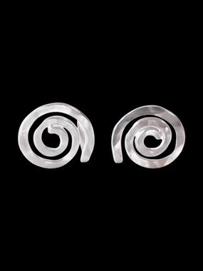 Moodtherapy Sterling Silver Spiral Stud Earrings Handmade Modern Art Design NEW